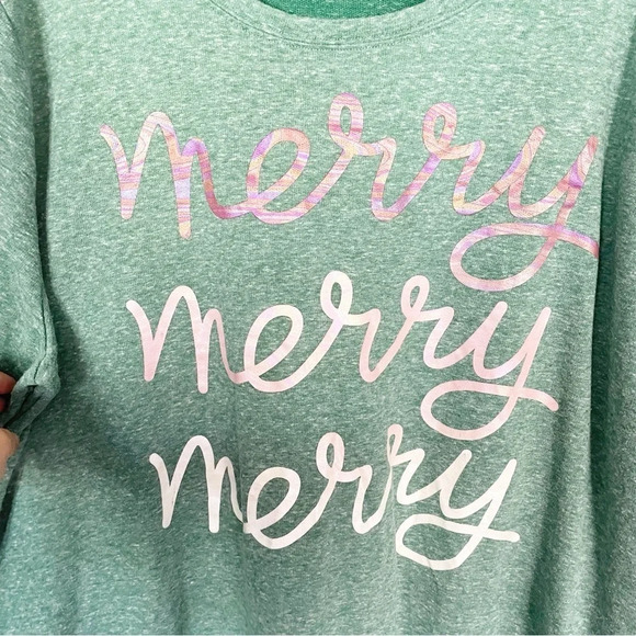 Holiday Time Women’s Merry Christmas Lightweight Terry Sweatshirt Size XL - Picture 6 of 11